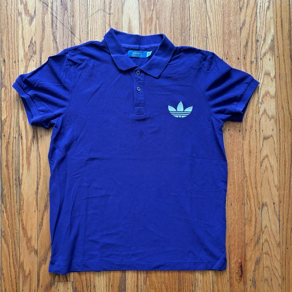 Adidas Embroidered Chest Logo Purple Polo